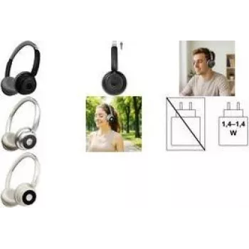 LogiLink BT0072BR Over Ear Headphones Bluetooth srebrny (BT0072BR)
