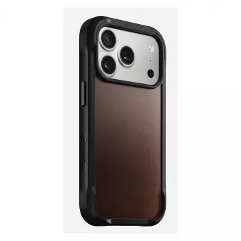 Pokrowiec na telefon Nomad Rugged Leather etui do iPhone 17 Pro, 6.3 cala (16 cm), brązowy, skóra/TPU/aluminium