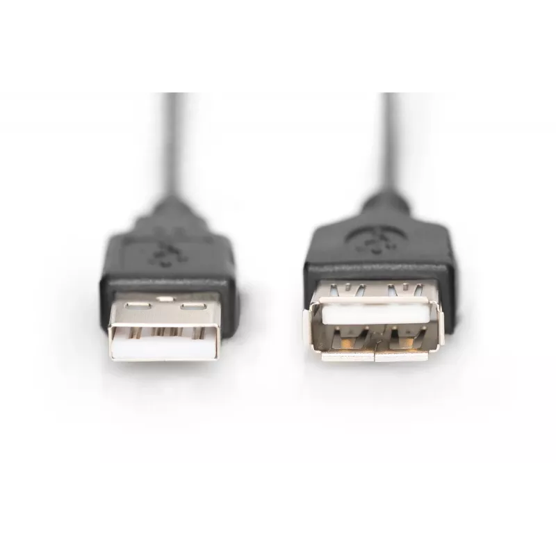 Digitus ASSMANN - Kabel przedłużający USB - USB (W) do USB (W) - 1,8 m (USB/USB 2.0) - Formowany - Czarny (AK-300200-018-S)