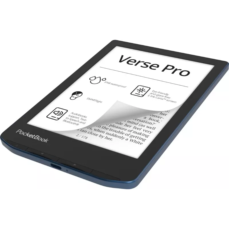 PocketBook Verse Pro czytnik e-booków Ekran dotykowy 16 GB Wi-Fi Czarny, Niebieski