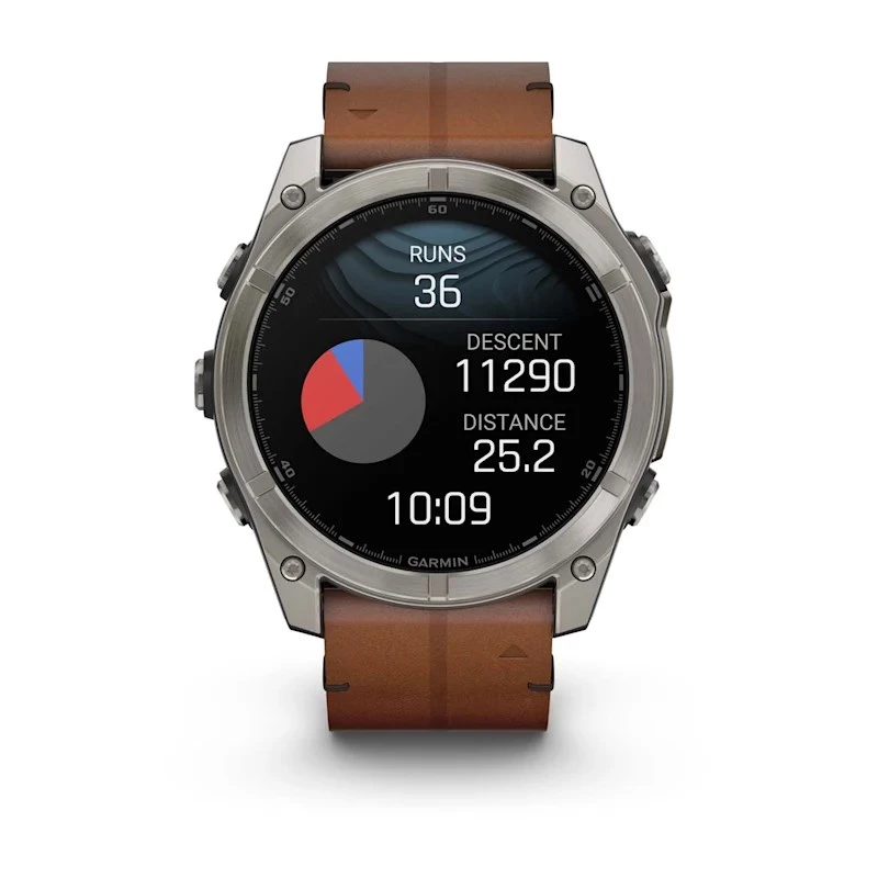 Garmin Fenix 8 3,56 cm (1,4 inch) AMOLED 51 mm cyfrowy 454 x 454 pikseli ekran dotykowy tytanowy Wi-Fi GPS (satelitarny)