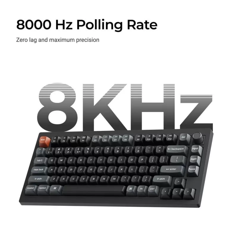 Klawiatura mechaniczna Keychron V1 Ultra 8K — format 75%, QWERTY, Bluetooth, RGB, czarna