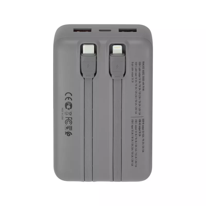 Powerbank Rivacase VA2612 — przenośna ładowarka USB 20000 mAh z wieloma portami USB