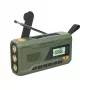 Przenośne radio FM MANTA RDI401G z panelem słonecznym, korbką dynamo, akumulatorem 4000–4500 mAh, wyjściem USB 5 V, 3 W, latarką