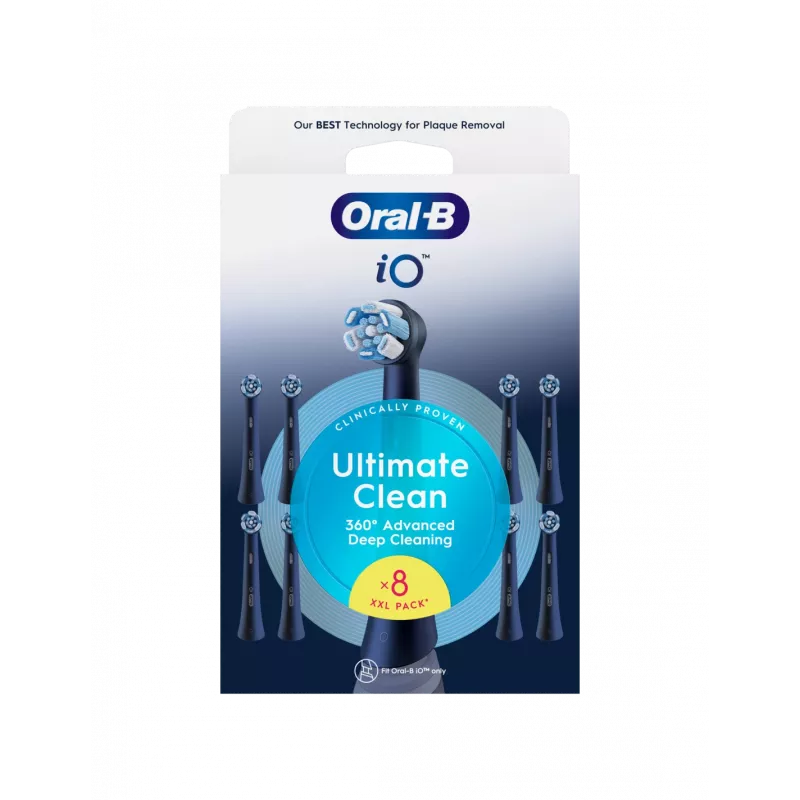 Wymienne końcówki szczoteczki Oral-B iO Ultimate Clean, czarne, 8 szt.