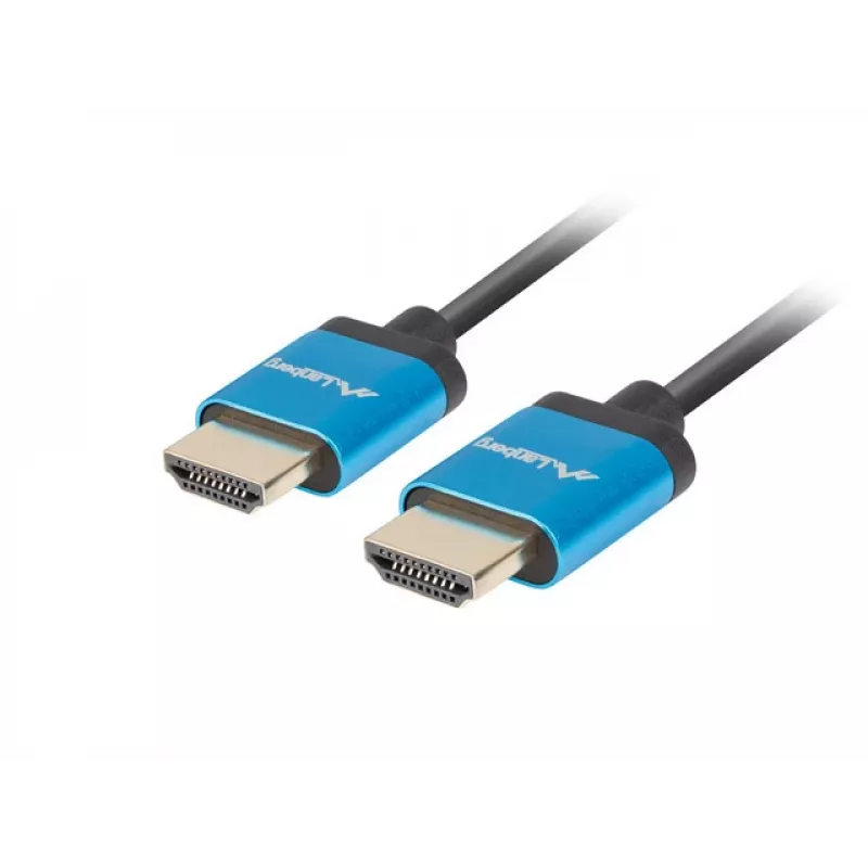 Kabel HDMI LANBERG CA-HDMI-22CU-0018-BK 1,8 m — HDMI typu A do A, HDMI 2.0, 18 Gbit/s, ARC, pozłacane złącza
