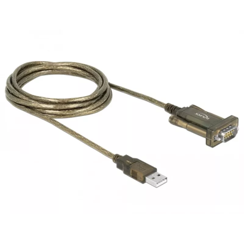 Kabel szeregowy DeLOCK 64073 USB Type-A DB-9 przezroczysty 2 m