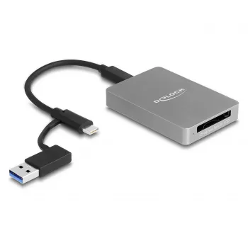 DeLOCK USB Type-C Card Reader CFexpress XQD Aluminium szary 10000 Mbit/s