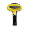 Ręczny czytnik kodów kreskowych QOLTEC 50867 — laserowy skaner 1D/2D, przewodowy USB, zasięg 600 mm, żółto-czarny
