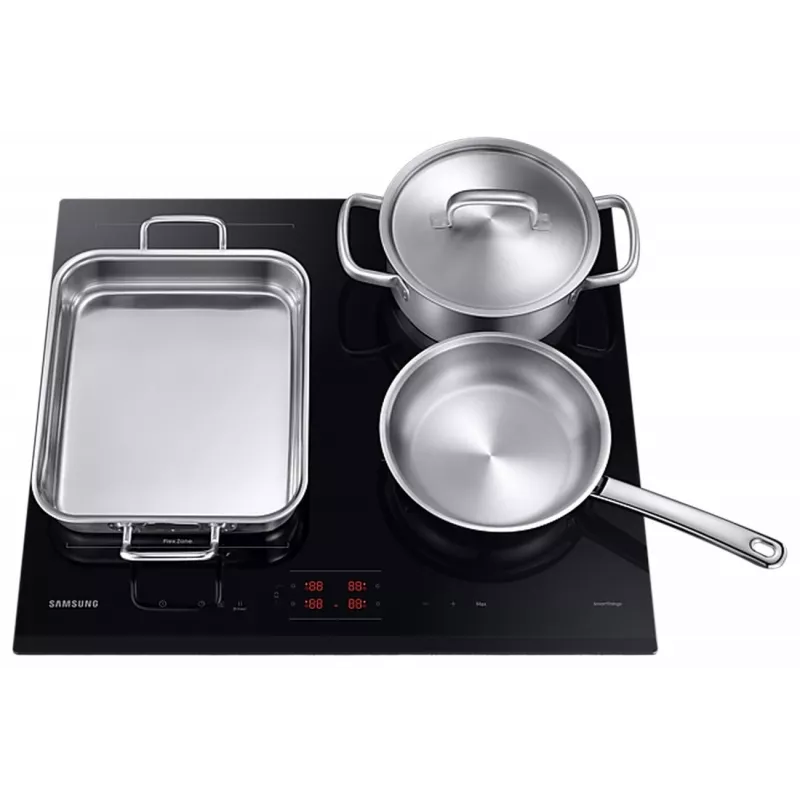 Płyta do zabudowy Samsung NZ64B5045GK/U2, indukcyjna, 4 strefy gotowania, Flex Zone, SmartThings Cooking, automatyczna łączność, 60 cm, czarna