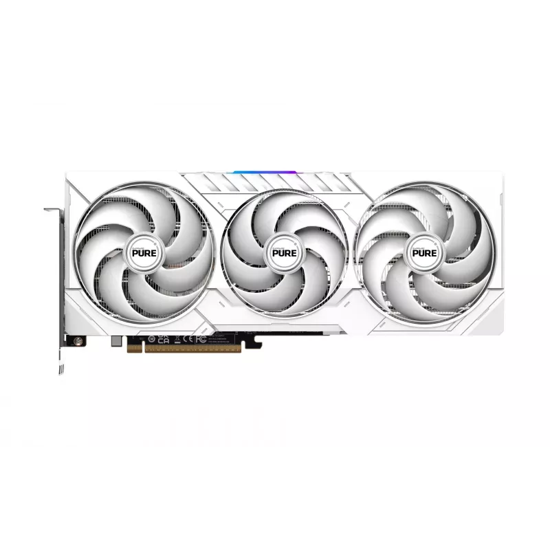Karta graficzna Sapphire Radeon RX 9070 XT — 16 GB GDDR6, PCIe 5.0, 256-bit, 320 mm, 3-slotowa, biała
