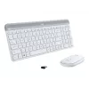 Logitech Slim Wireless Combo MK470 - Zestaw klawiatury i myszy - Bezprzewodowy - 2,4 GHz - Hiszpański - Off-White (920-009199)