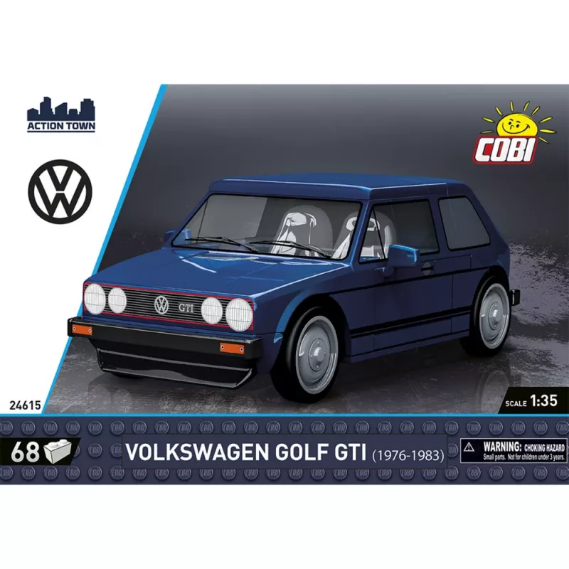 Cobi Volkswagen Golf GTI (1976–1983) zestaw klocków, niebieski, 1:35, 68 elementów
