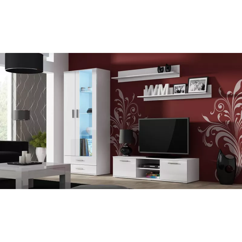 Cama stojak TV SOHO 140 biały/biały połysk