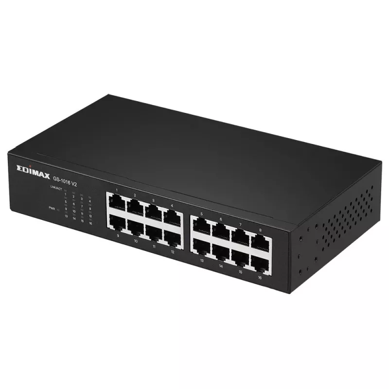 Edimax GS-1016 V2 przełącznik sieciowy Zarządzalny Gigabit Ethernet (10/100/1000) Czarny