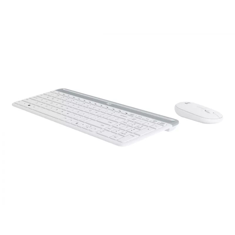 Logitech Slim Wireless Combo MK470 - Zestaw klawiatury i myszy - Bezprzewodowy - 2,4 GHz - Hiszpański - Off-White (920-009199)