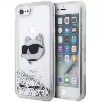 Karl Lagerfeld | Oryginalne etui IPHONE SE 2022/SE 2020/7/8 Karl Lagerfeld Twarde etui z brokatem Głowa Choupette (KLHCI8LNCHCS)
