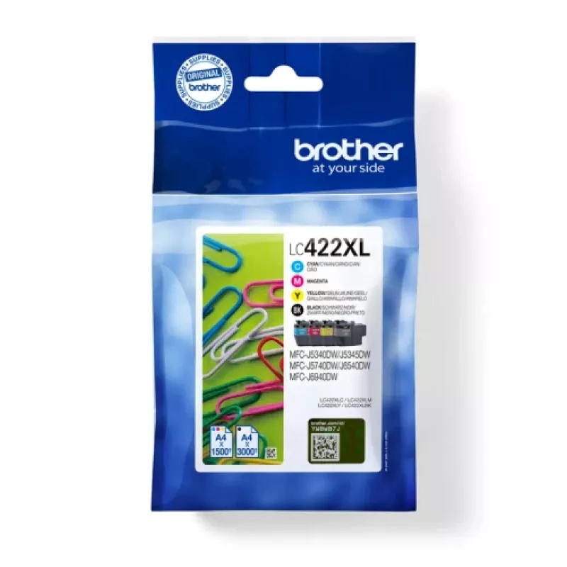 Brata LC422XLVALDR tusz 4 szt. Oryginalny Wysoka wydajność (XL) Czarny, Cyjan, magenta, Żółty