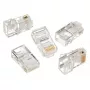 Wtyk modularny 8P8C do kabla LAN litego CAT5, UTP, 10 szt. w opakowaniu | Wtyk modularny 8P8C RJ45, pozłacany 30u”, 3-zębne styki wewnętrzne do kabli litych LAN