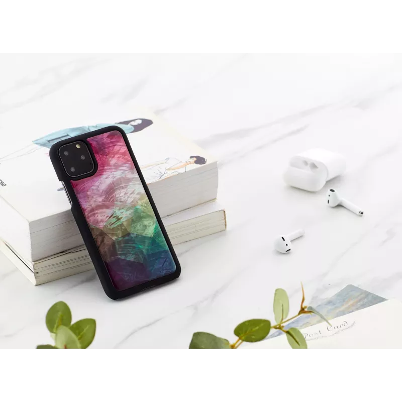 Etui ochronne na smartfona iKins do iPhone 11 Pro z motywem kwiatów wodnych, czarne