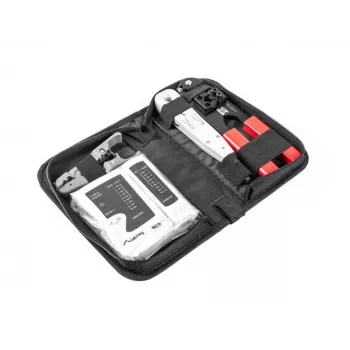Zestaw narzędzi sieciowych LANBERG Tester Stripper Crimper NT-0301 – obsługa złączy RJ-12