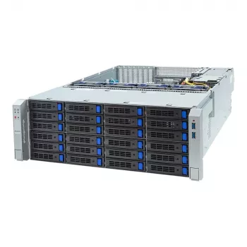 Serwer rack 4U GIGABYTE S453-S70-AAV1 — dwugniazdowy LGA4677, DDR5, 16 gniazd DIMM, 38× 2,5 cala/M.2, redundantny zasilacz 1600 W (80 PLUS Titanium)