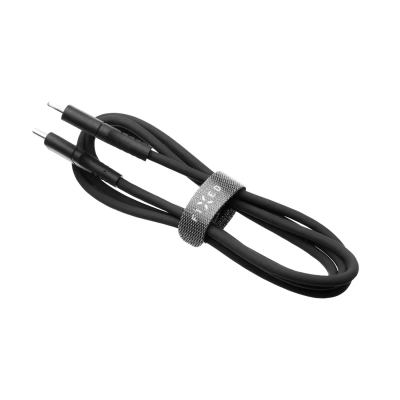 Przewód silikonowy FIXED USB-C/USB-C, 0,5 m, 60 W, czarny | Fixed
