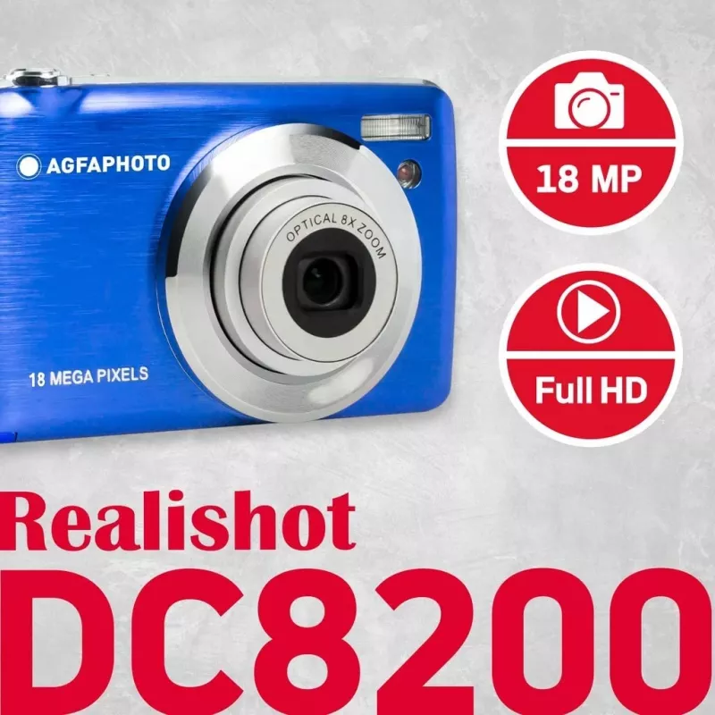 Agfa Photo DC8200 Niebieski + Etui + Karta SD 16GB