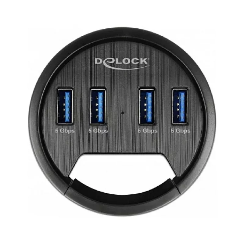 Koncentrator USB DeLOCK 64153 Type-A 5000 Mbit/s Czarny