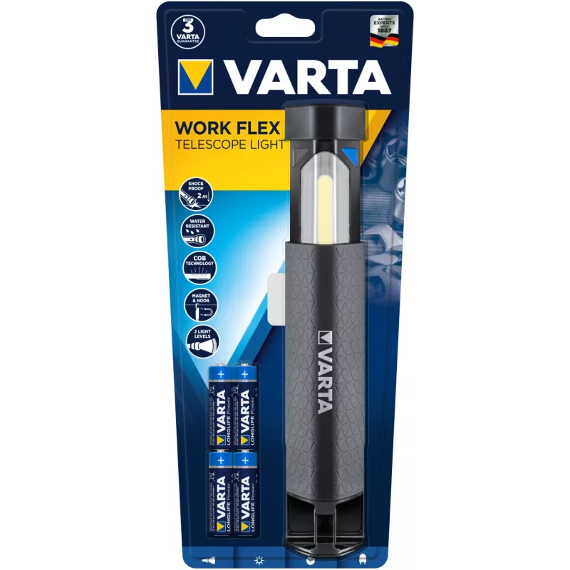 Lampa robocza LED Varta Work Flex czarna 250 lm IPX4