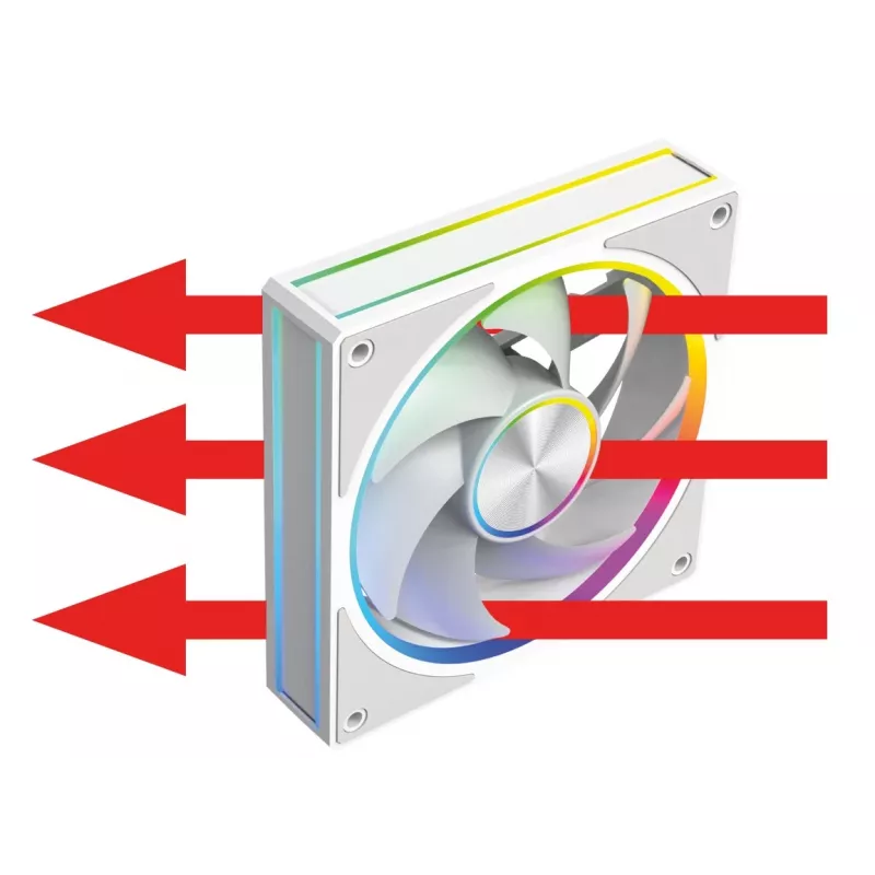 Wentylator obudowy MODECOM VOLCANO LOOP 120 ARGB biały — 120 mm, podświetlenie ARGB, wsparcie PWM, 400–1400 RPM