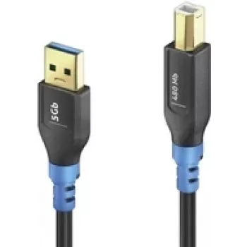 Kabel USB PureLink FI-U200-020 2 m USB A USB B Czarny Niebieski