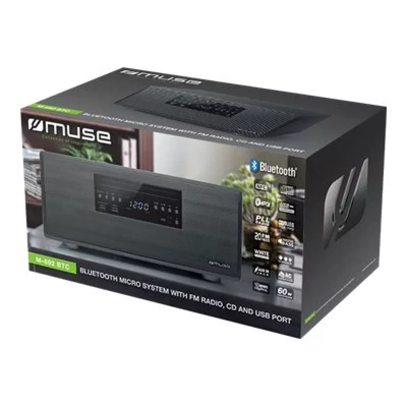Muse | Mikrosystem Bluetooth | M-692 BTC | Tak | 2 x 30 W | Bluetooth | Czarny | Funkcje NFC | Połączenie bezprzewodowe