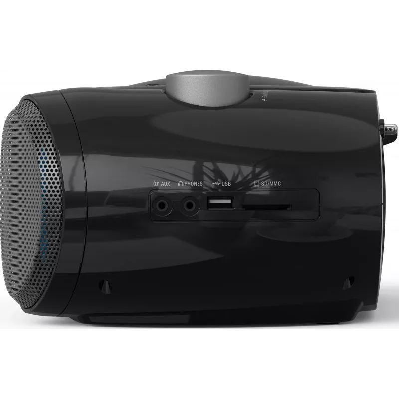Przenośny boombox Bluetooth SENCOR SPT4710B — łączna moc 20 W, Bluetooth 5.3, CD/USB/FM, zasilanie bateryjne lub sieciowe
