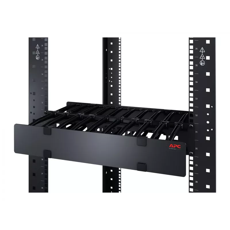 APC NetShelter kabel Management, Horizontal kabel Manager, 1U, Single Side with Cover, Czarny, 482.6 x 44.45 x 165.1 mm