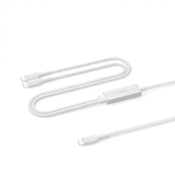 Kabel USB 2.0 Belkin CAC004hq1.5MWH — 1,5 m, USB-C na 2× USB-C, biały