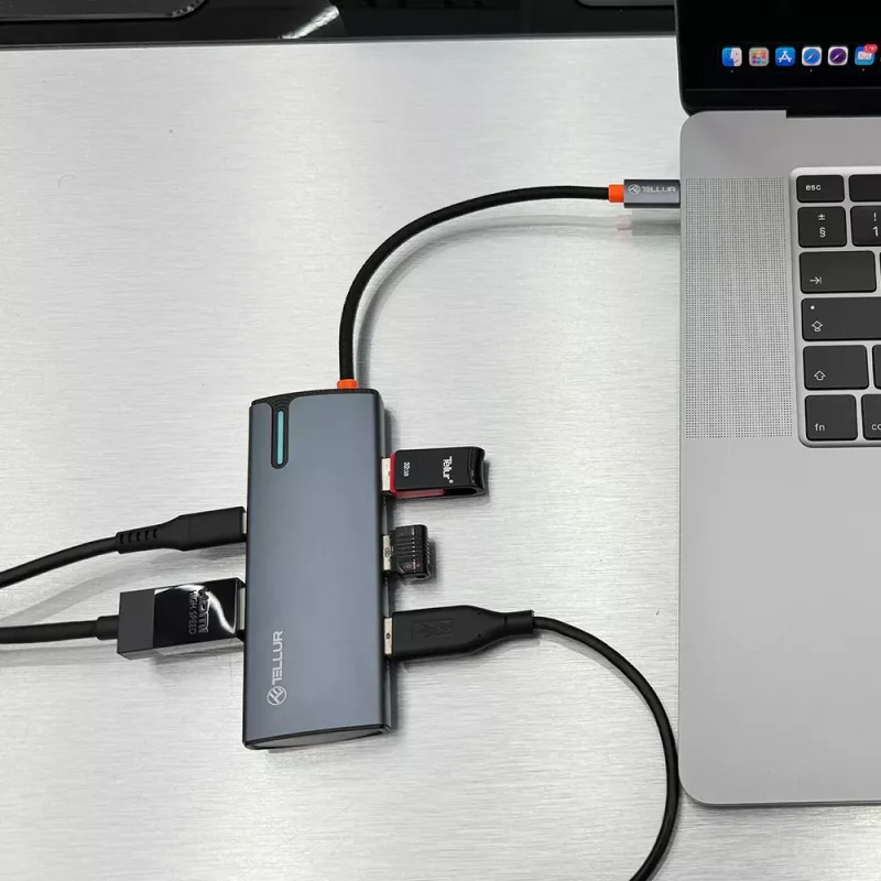 Hub USB-C Tellur TLL321061 z PD 3.0 100W, wyjściem HDMI i 3× portami USB 3.0
