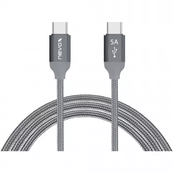 Kabel USB Nevox 1654 USB 2.0 2m USB C Szary Srebrny
