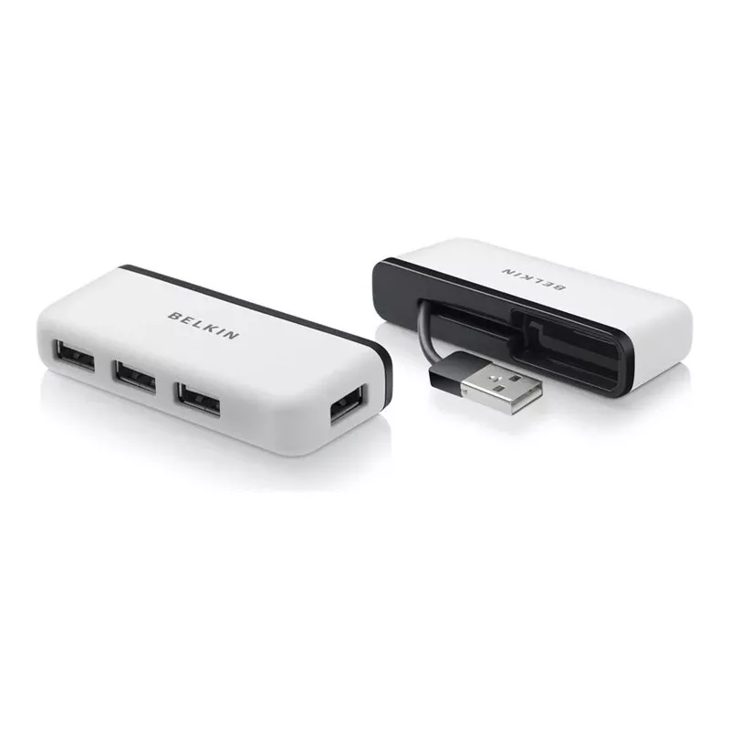 Belkin USB 2.0 4-Port Travel Hub, Srebrny, F4U021bt
