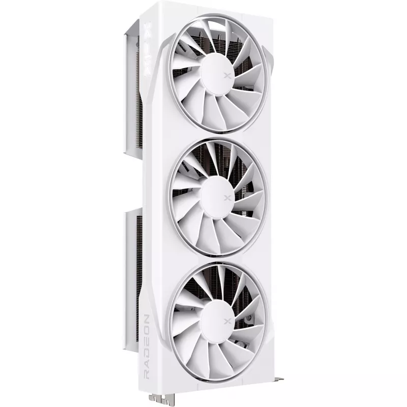 Karta graficzna XFX Radeon RX 9070 XT — 16 GB GDDR6, 256-bit, PCIe x16, 2400 MHz, 3-wentylatorowa biała, 325×65 mm