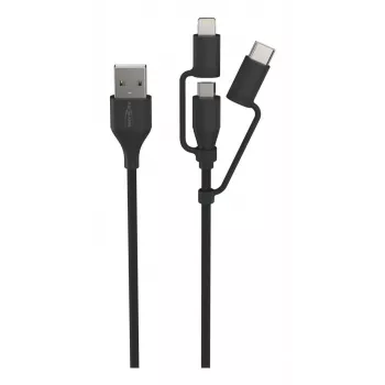 Kabel Ansmann USB do 3w1 120cm czarny Micro-USB B