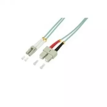Logilink - kabel krosowy - LC wielomodowy (M) - SC wielomodowy (M) - 50 cm - światłowodowy - 50/125 mikrometra - OM3 - bezhalogenowy - akwamaryna (FP3LS00)