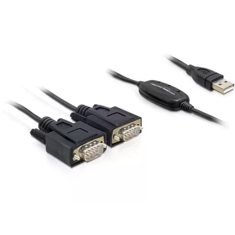 Kabel szeregowy DeLOCK 2x RS232/USB 2.0 czarny 61886