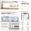 System mesh MERCUSYS Halo H27BE dwupasmowe Wi‑Fi 6, 2‑szt., 3x LAN, 3568 Mbps, wewnętrzne anteny, biały