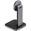 SATECHI 3-w-1 składana podstawka ładująca bezprzewodowo Qi2 (Space Gray) z wtyczkami typu A, C, G