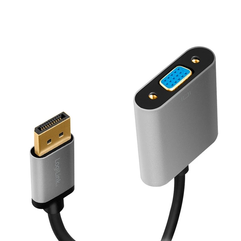 LogiLink CDA0109 Przejściówka DisplayPort na VGA 0,15 m czarno-szara