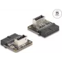 DeLOCK 67239 Adapter zmiany płci złącza 19-pin USB USB Type-E Czarna stal nierdzewna
