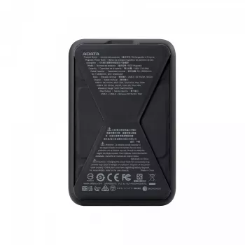 ADATA PR100-12BK powerbank Litowo-polimerowy (LiPo) 10000 mAh Ładowanie bezprzewodowe Czarny