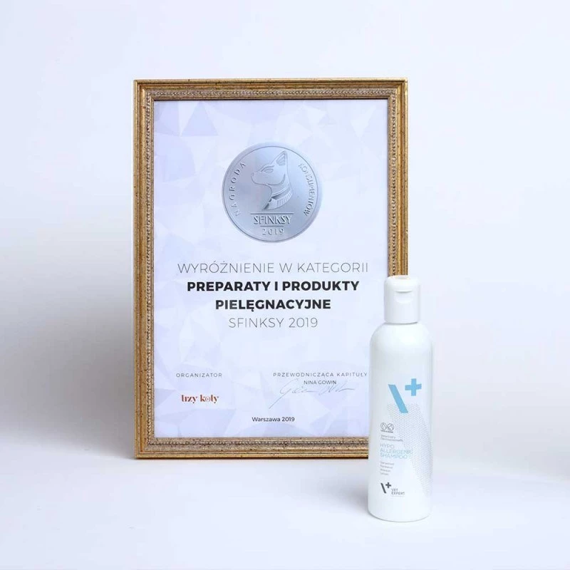 Szampon hipoalergiczny VETEXPERT 250 ml dla psów i kotów — oczyszczający, wszystkie rodzaje sierści, każdy wiek