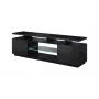 Szafka RTV cama meble EVA 180x40x56 cm, czarny połysk, blat MDF, czarna rama